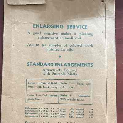 2021.12.310p: The image shows the back view of an envelope from G. Tamblyn Ltd.'s Photo Department.