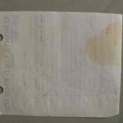 Almonte Cold Storage receipt for Len Fulton