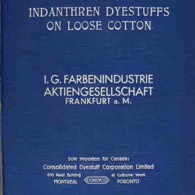 Indanthren dyestuffs on loose cotton.