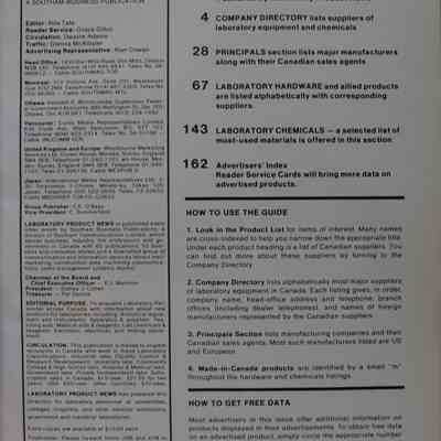 Laboratory Buyers Guide : Equipment, instruments, chemicals for every type of lab.