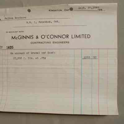 Invoice from McGinnis & O'Connor