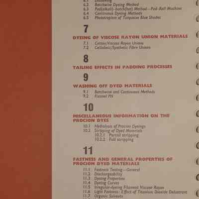 Procion dyestuffs for viscose rayon.