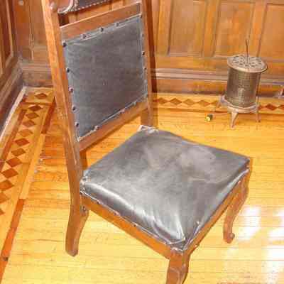 Leather and wood chair