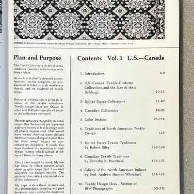 Textile Collections of The World - Vol. 1 - Table of Contents