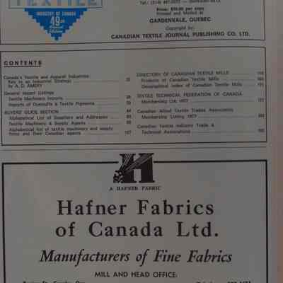 1977 Textile Manual / Edited and produced by the staff of Canadian Textile Journal.