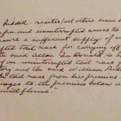 Hand written detail on front of document