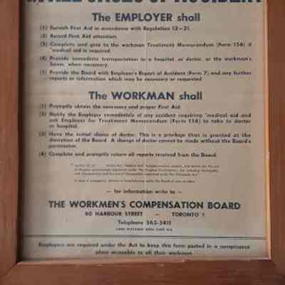 Workmen's Compensation Board Sign