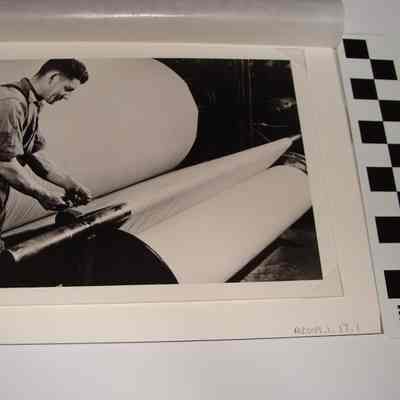 Fred Salisbury on Warping Machine at Collie's
