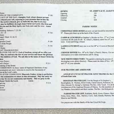 Program: Parish of Maberly - Lanark - Inside Pages