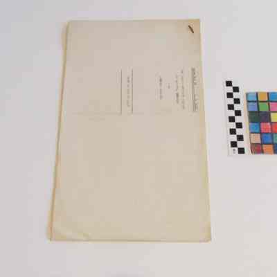 Back of document, title