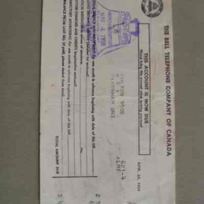 Bell Telephone Company of Canada bill for Fulton Bros.
