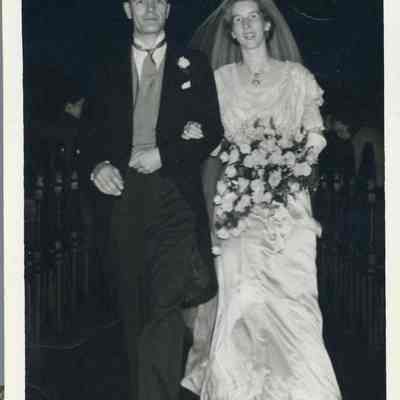 Photo - 2021.12.289f: Dorothy and Harold Burnham in their wedding attire.