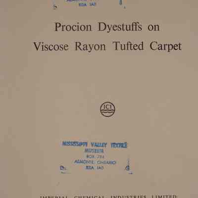 Procion dyestuffs for viscose rayon tufted carpeting.