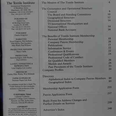 The Textile Institute : Membership directory 1994.