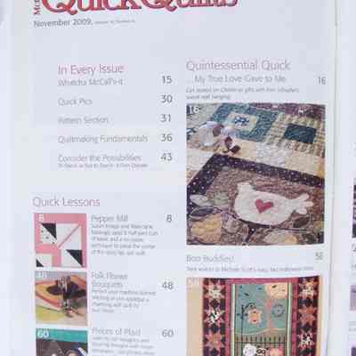 McCalls Quick Quilts November 2009 Index