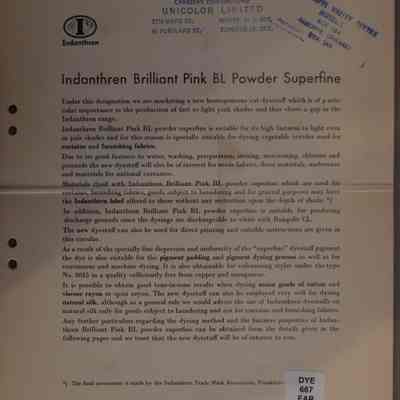 Indanthren brilliant pink BL powder superfine.
