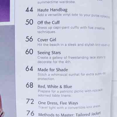 Sew News The Trusted Sewing Source June July 2011 Index