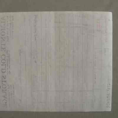 Almonte Cold Storage receipt for Len Fulton