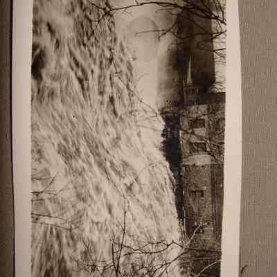 black and white photo- rapids