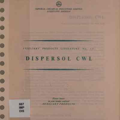 Dispersol CWL. Auxiliary products literature, No. 131.