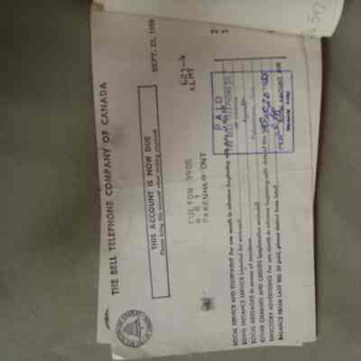 Bell Telephone Company of Canada bill for Fulton Bros.