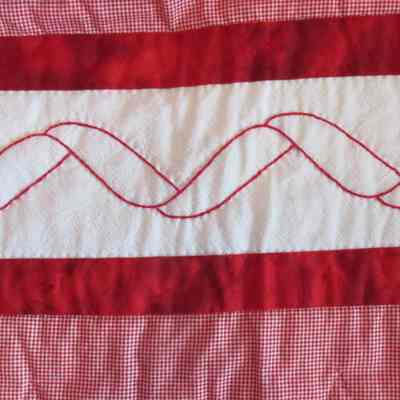 "Almonte The Friendly Town" Redwork Quilt
