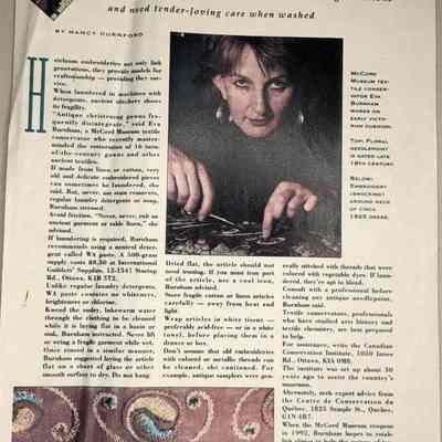 "Saving the Past: Heirloom embroideries link generations and need tender-loving care when washed"