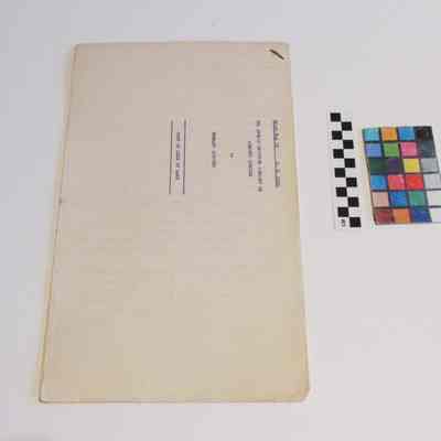 Back of document with title