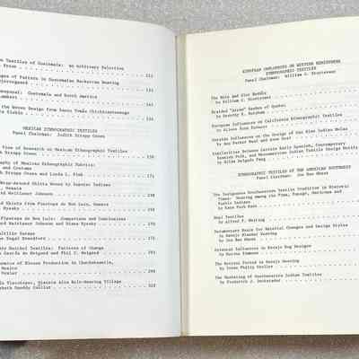 1976 Proceedings - Table of Contents Page 2 and 3: Dorothy's paper, "Braided "Arrow" Sashes of Quebec" begins on page 356.