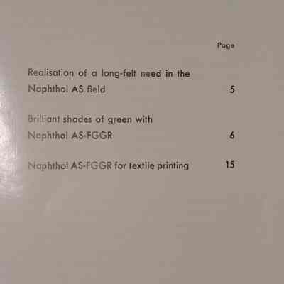 Bayer Colourist : Special edition for Naphtol AS-FGGR.