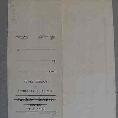 Power of attorney to accept stock from George S. Cantlie