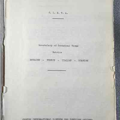 Vocabulary of Technical Terms - Inside Title Page