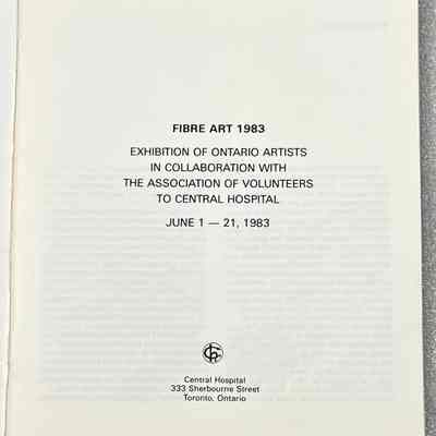 Fibre Art 1983 - Inside Title Page