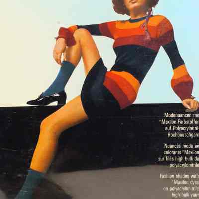 Fashion shades with Maxilon dyes on polyacrylonitrile high bulk yarn.
