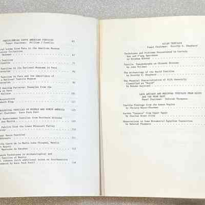 1974 Proceedings: Archaeological Textiles - Table of Contents Part 1