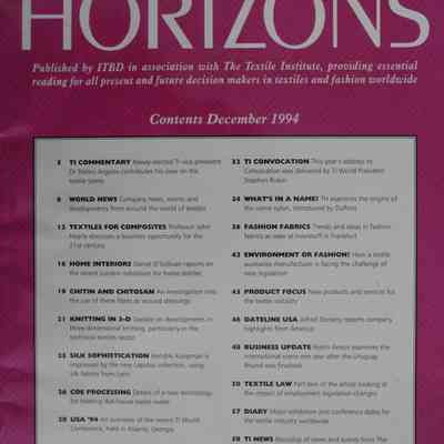Textile horizons / Editor John Gibbon.