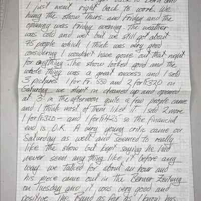 Correspondence from Mark Burnham to Dorothy Burnham