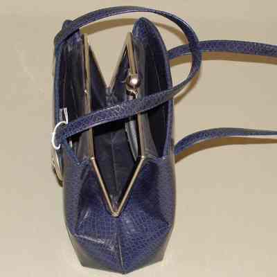 Blue vinyl purse