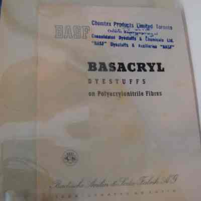 Basacryl dyestuffs on polyacrylonitrile fibres.