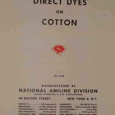 National direct dyes on cotton.