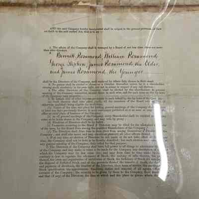 Letters of Patent Incorporating the Rosamond Woollen Company