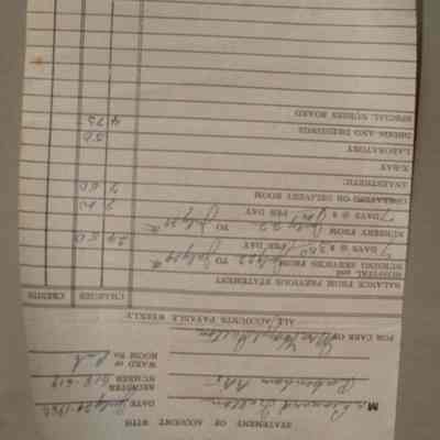 Receipt from Rosamond Memorial Hospital