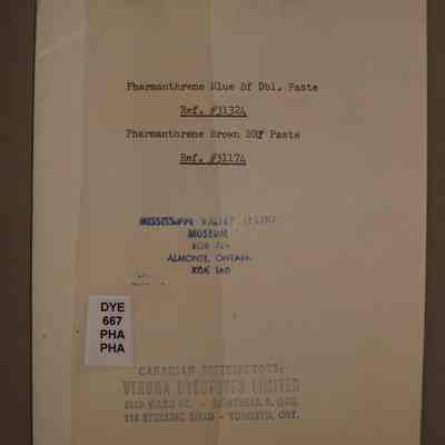 Pharmanthrene blue BF Dbl. paste, ref. #31324 : Pharmanthren brown BRF paste ref. # 31174.
