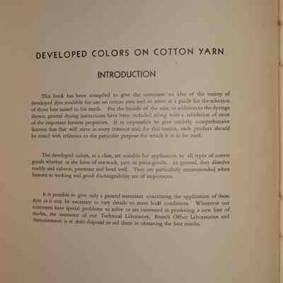 Developed colors on cotton yarn.