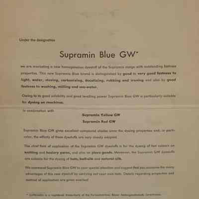 Supramin blue GW: March 1957.