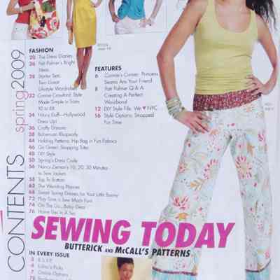 Butterick and McCall's Sewing Today Spring 2009 Index