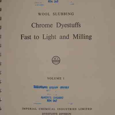 Wool Slubbing : Vol. 1 Chrome dyestuffs fast to light and milling.