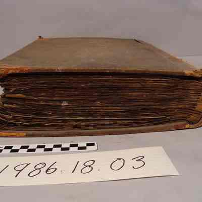 top edge of  invoice book