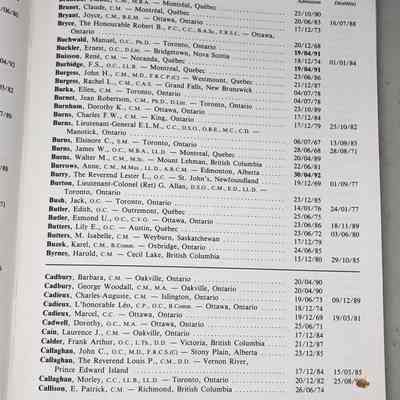 Order of Canada Investiture Program, 1985