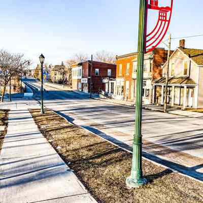 Empty Bridge Street during COVID-19